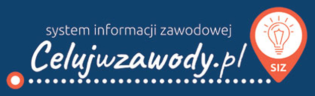 Logo celujwzawody.pl na granatowym tle